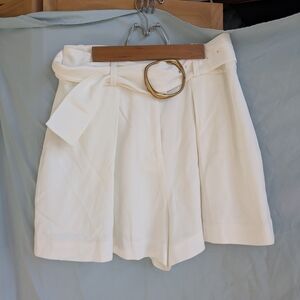 10 Crosby Derek Lam Cream High Waist Shorts with Belt